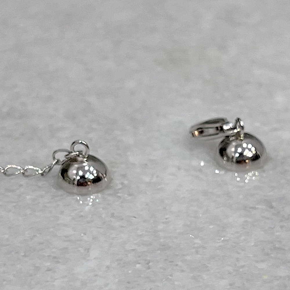 Sterling Silver Magnetic Ball Necklace Clasp/Extender - Picture 4 of 6